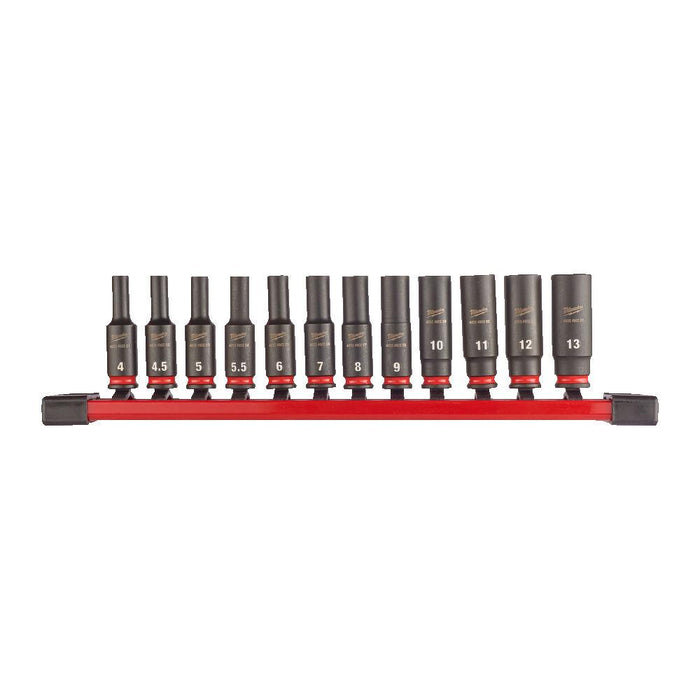 Milwaukee 4932480453 1/4" Shockwave Impact Duty Socket Rail Set (12piece)