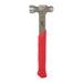 Hammer with a red handle on a white background