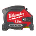 Milwaukee tape measure with red and black design on a white background