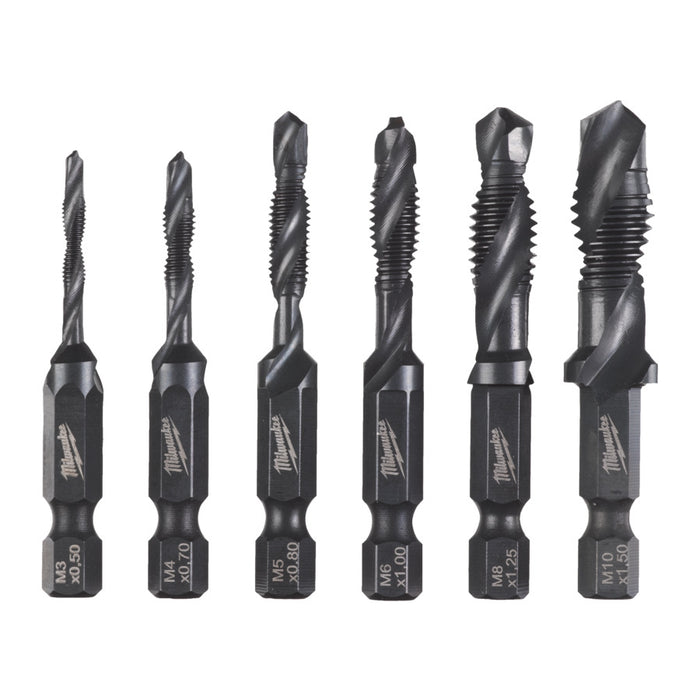 Milwaukee 1/4in HSS-G Combi Drill Tap Set - 6pc