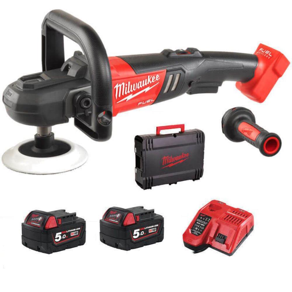 Mallow Speed Clean Milwaukee M18FAP180-502X M18 Variable Speed Polisher (2x5Ah) — Mallow Tools