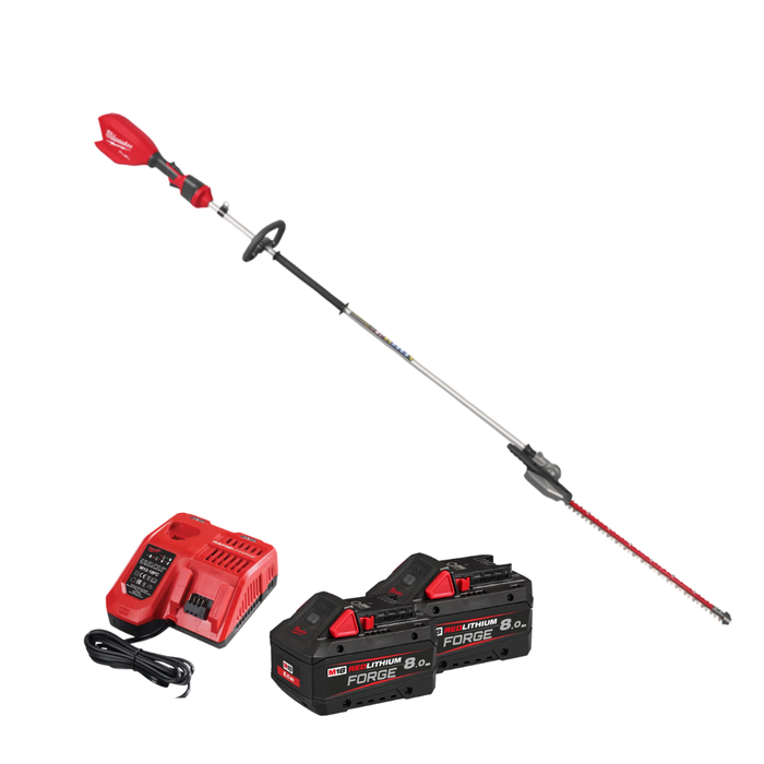 Milwaukee M18FHETE27-802 18V Extended Reach Pole Hedge Trimmer 267cm (2x8Ah Forge)