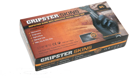 Gripster Skins Black Gloves (Size 10)
