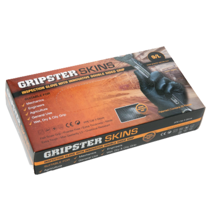 Gripster Skins Black Gloves (Size 10)