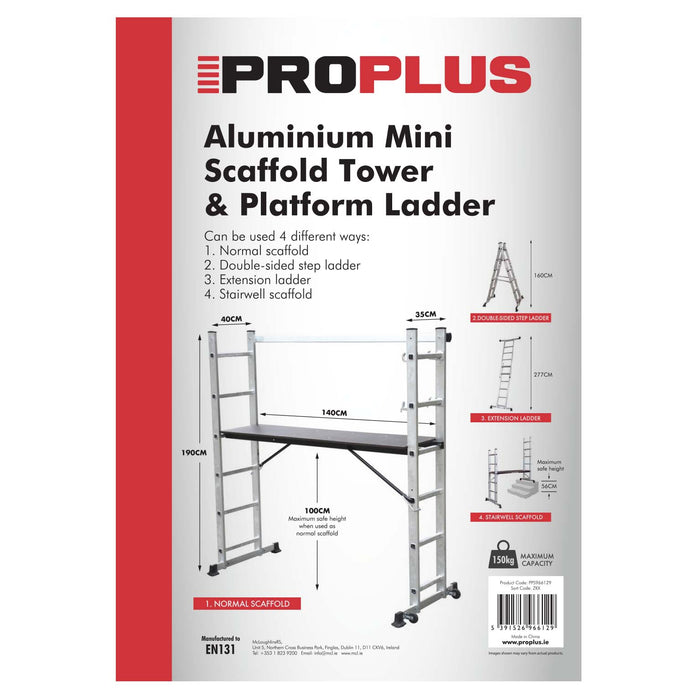 Proplus Aluminium Mini Scaffold Tower & Platform Ladder
