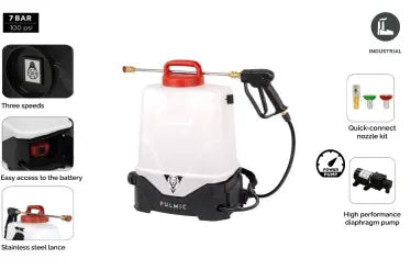 Pulmic 18v 15L Industrial Chemical Knapsack Sprayer (x1 2.6Ah)