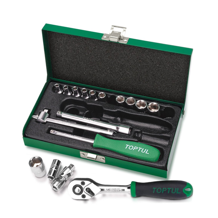 Toptul 1/4" Dr Socket Set 17pc (Metric)