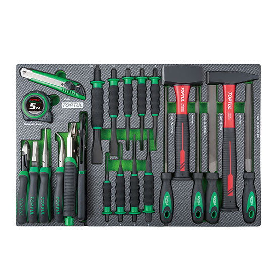 Toptul 23pc Hammer, Punch, Chisel & Plier Set