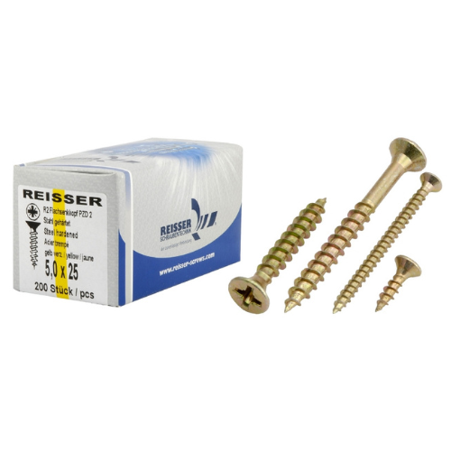 Reisser 6 x 120mm R2 Pozi Yellow Screw (100pc)