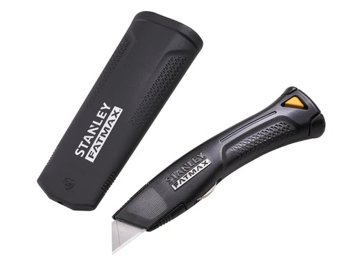 Stanley Fatmax knife and sheath on a white background