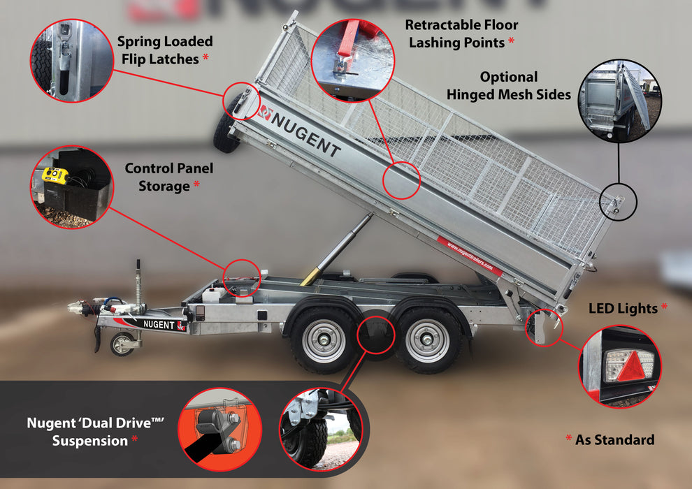 Nugent Tipper 10ft x 6ft c/w Dropsides (3500kg)