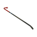 A long-handled crowbar with a red curved top and a dark gray to black shaft, shown diagonally on a plain white background.
