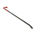 A long metal crowbar with a red curved handle and a dark gray shaft, shown diagonally on a plain white background.