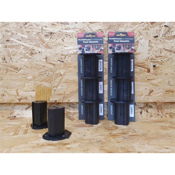 Stealth Mounts Milwaukee 12v Tool Mounts (3 Pack) TM-MW12-BLK-3