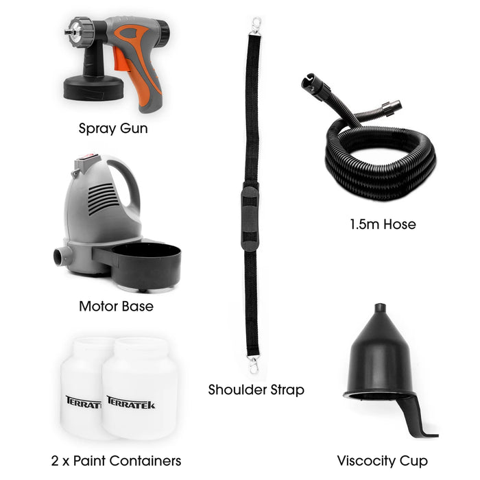 Terratek TTPS100 HVLP Paint Sprayer | 650W Fence & Wall Spray Gun