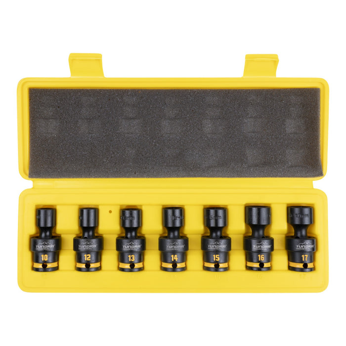 Tundra 7pc 3/8'' Drive Swivel Impact Socket Set (10 - 17mm)