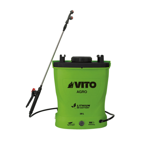 Green Vito Agro backpack sprayer on a white background