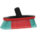 Brush with red and green bristles on a white background