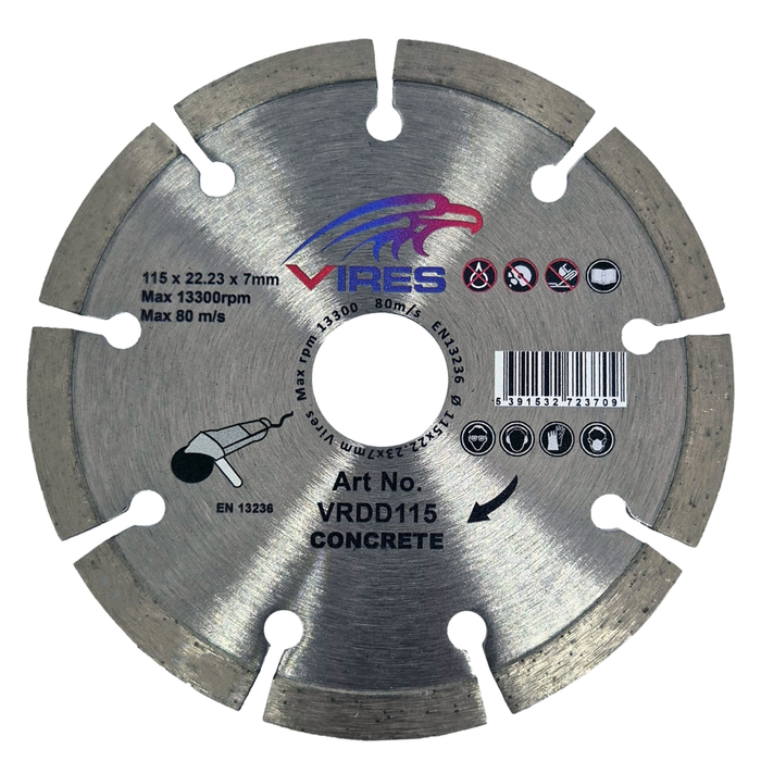 stone cutting disc with vires branding on a white background