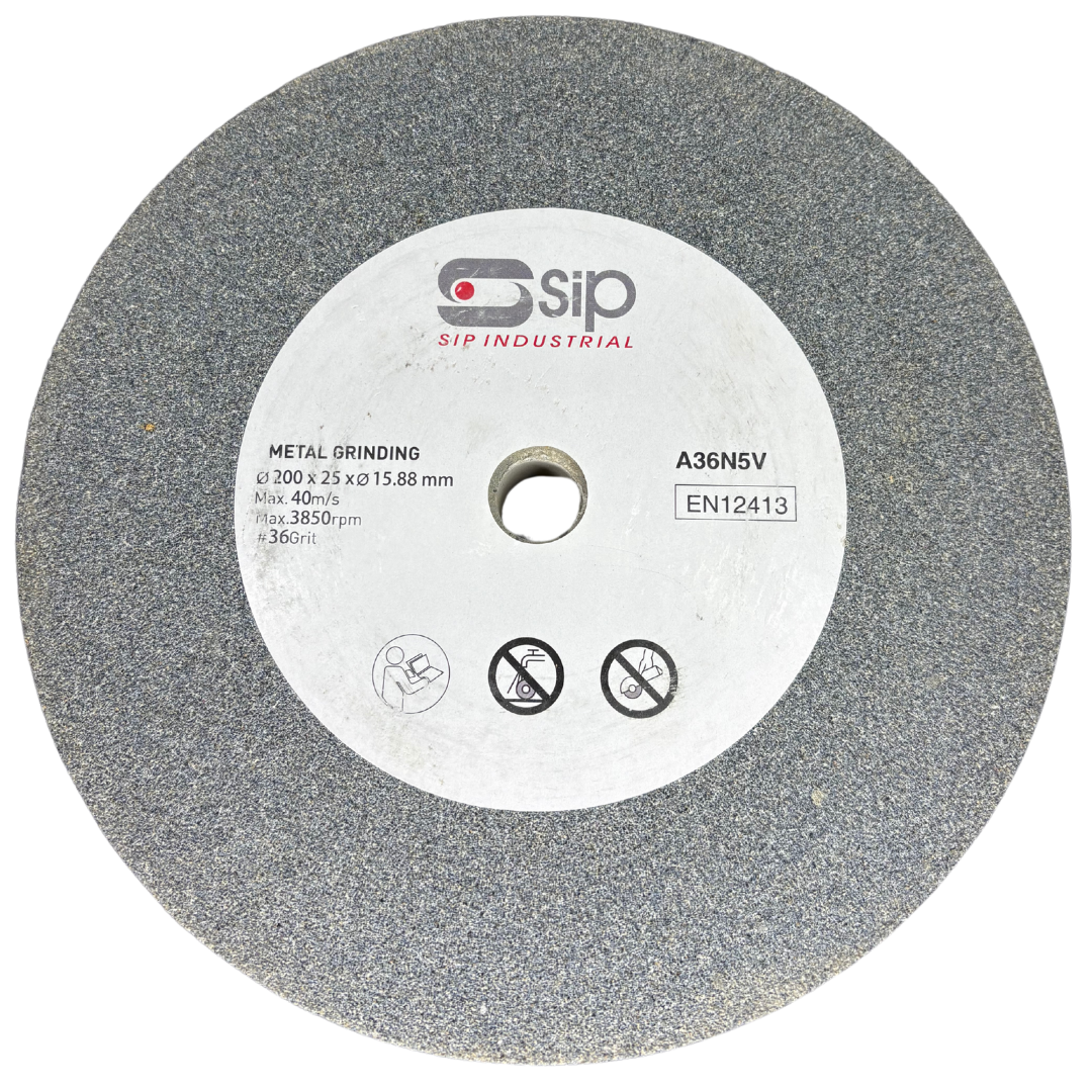 SIP 8'' Coarse Grinding Stone Wheel 200 x 25 x 15.9mm (36 Grit ...