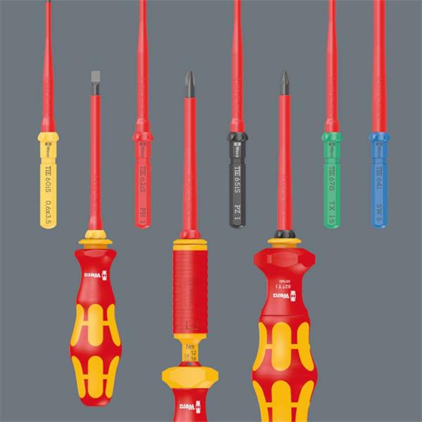 Wera 05006612001 Kraftform Kompakt VDE Interchangeable Screwdriver Set, Extra Slim (17 Piece)