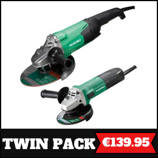 HiKOKI 4 1/2'' & 9'' Angle Grinder Twin Pack (110v)