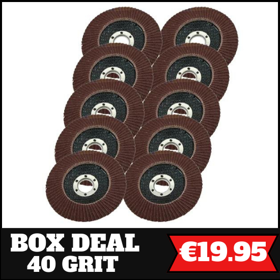 Box Deal - x10 115mm Aluminium Oxide Flap Disc (40 Grit)