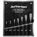 7-piece chisel set in a black carrying case with Jefferson branding.