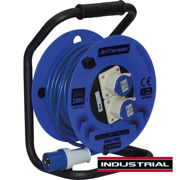 Jefferson 25M 16amp 2.5mm Industrial Cable Reel (230v)