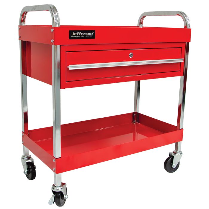 Jefferson Heavy Duty 2-Level Trolley c/w Lockable Drawer