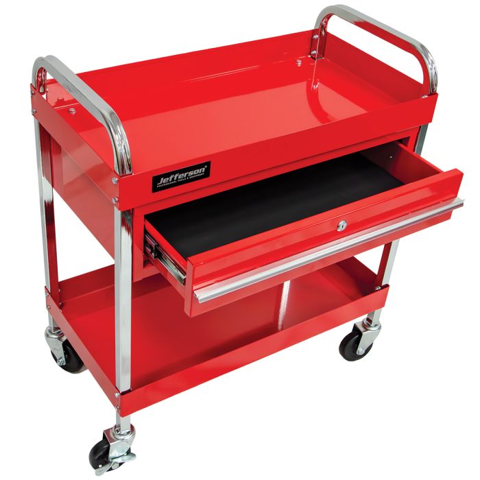 Jefferson Heavy Duty 2-Level Trolley c/w Lockable Drawer