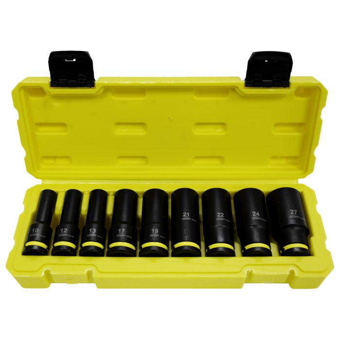 Tundra 9pc Industrial 1/2'' Drive Impact Socket Set (10 - 27mm)