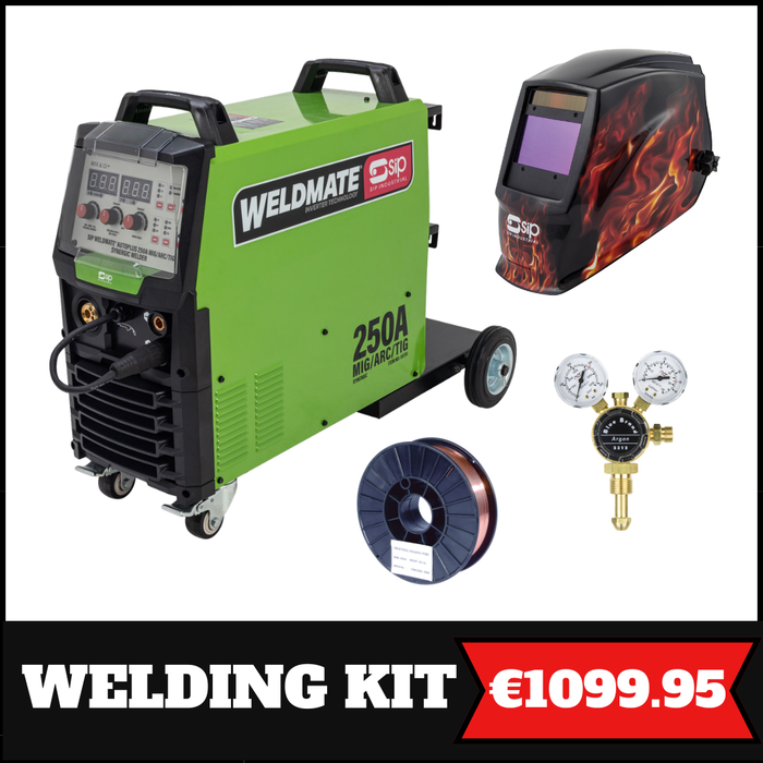 SIP 05751 Weldmate Autoplus 250A Mig/ Arc/ Tig Synergic Welder Package Deal