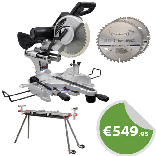 SIP 12'' Sliding Mitre Saw with Stand & 2 FREE Blades