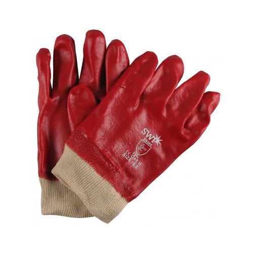 SWP Red PVC Knit Wrist Work Glove (Pair)