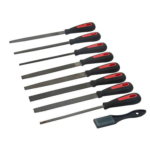8'' File & Rasp Set (9pc) with Cleaning Brush