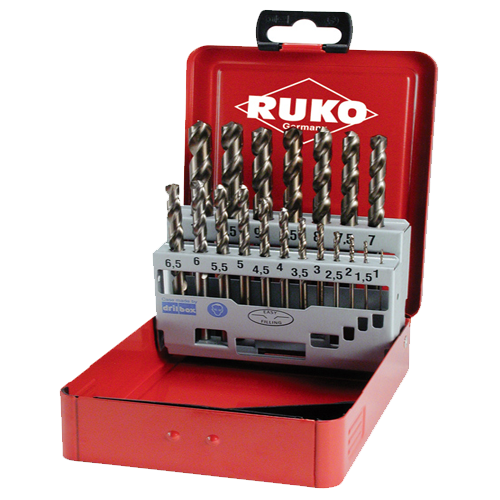 Ruko 19pc Professional HSS Ground Twist Drill Set 1 10mm