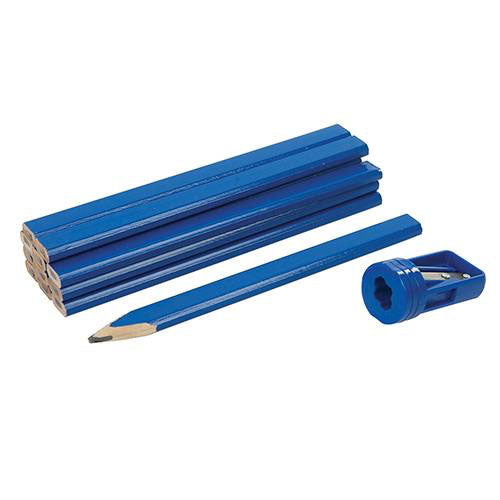 Carpenters Pencils & Sharpener Set (13pc)