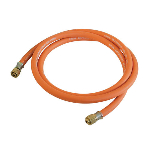 2M Gas Hose with 3/8'' LH Connectors (Max Pressure 20 Bar)