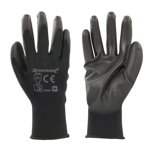 Silverline Black Palm Gloves (Size 8)