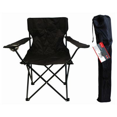 Redwood Canvas Chair with Arms - Black