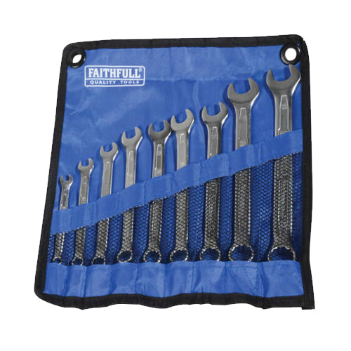 Faithfull 9pc Combination Spanner Set with Roll (8 - 19mm)