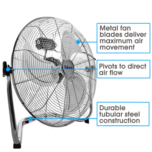 Futura 110w High Velocity Chrome Floor Fan (20'')