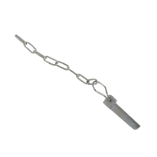 82mm x 4mm Zinc Plated Flat Plate Pin & Chain (Spring Type)