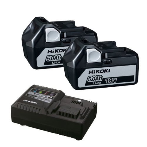 HiKOKI 18v Battery Charger & x2 5Ah Li-ion Battery Kit