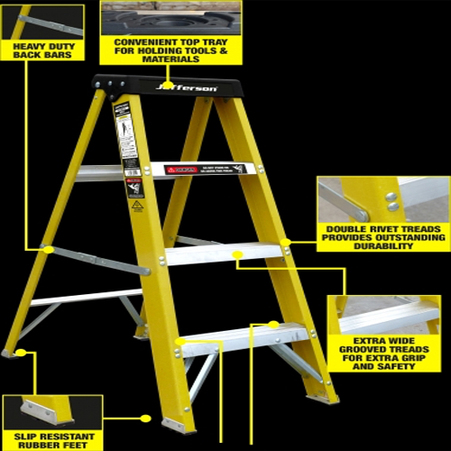 Jefferson 7 Tread Fibreglass Step Ladder