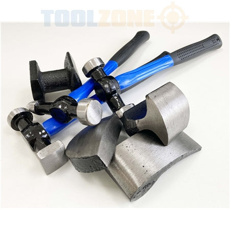 Toolzone 7pc Fibre Body Hammer Panel Beating Repair Kit