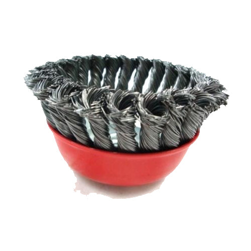 Toolzone 100mm Twist Knot Wire Cup Brush (M14 Thread)