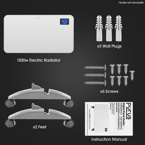 Purus 1500w 24 Hour 7 Day Digital Eco Panel Heater