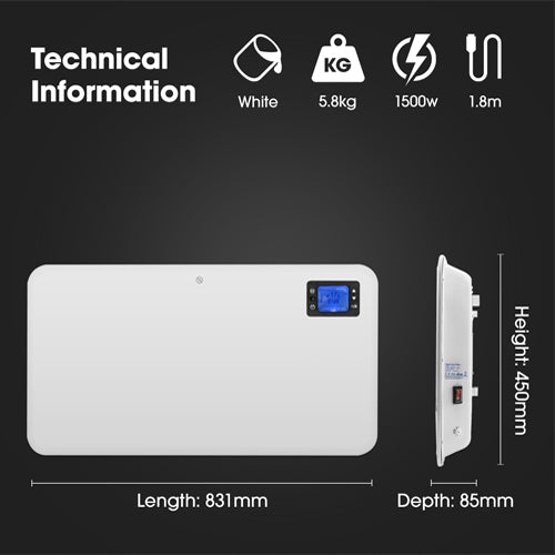 Purus 2000w 24 Hour 7 Day Digital Eco Panel Heater